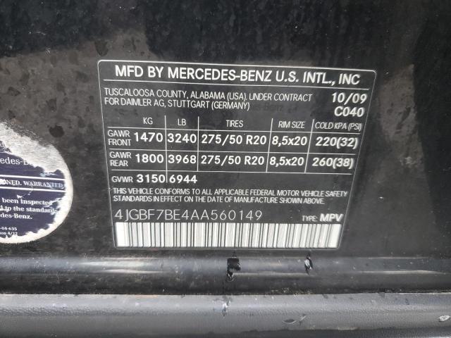 Photo 12 VIN: 4JGBF7BE4AA560149 - MERCEDES-BENZ GL 450 4MA 