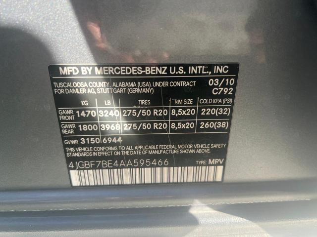 Photo 9 VIN: 4JGBF7BE4AA595466 - MERCEDES-BENZ GL-CLASS 