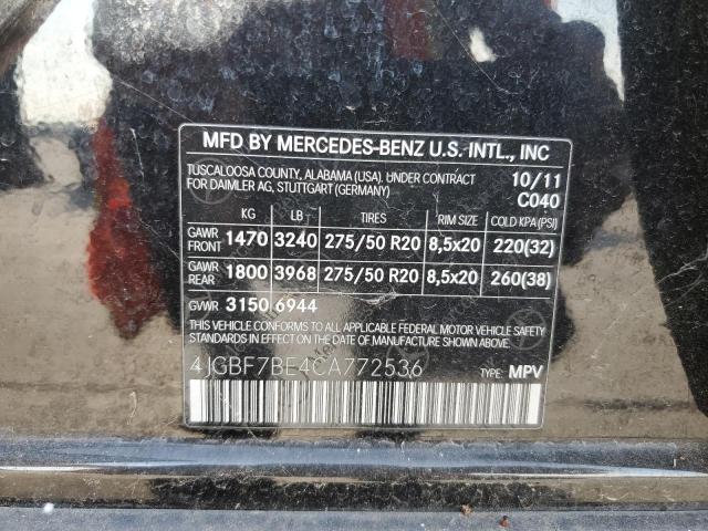 Photo 12 VIN: 4JGBF7BE4CA772536 - MERCEDES-BENZ GL 450 4MA 