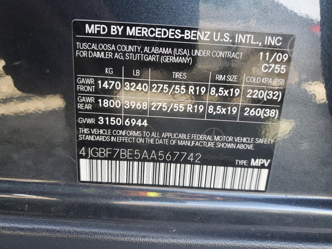 Photo 13 VIN: 4JGBF7BE5AA567742 - MERCEDES-BENZ GL-KLASSE 