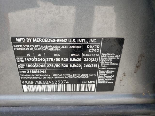 Photo 9 VIN: 4JGBF7BE6BA625374 - MERCEDES-BENZ GL 450 4MA 