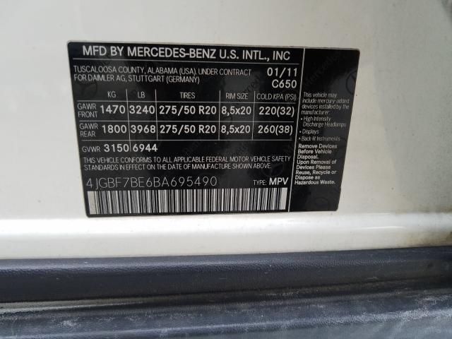 Photo 9 VIN: 4JGBF7BE6BA695490 - MERCEDES-BENZ GL 450 4MA 