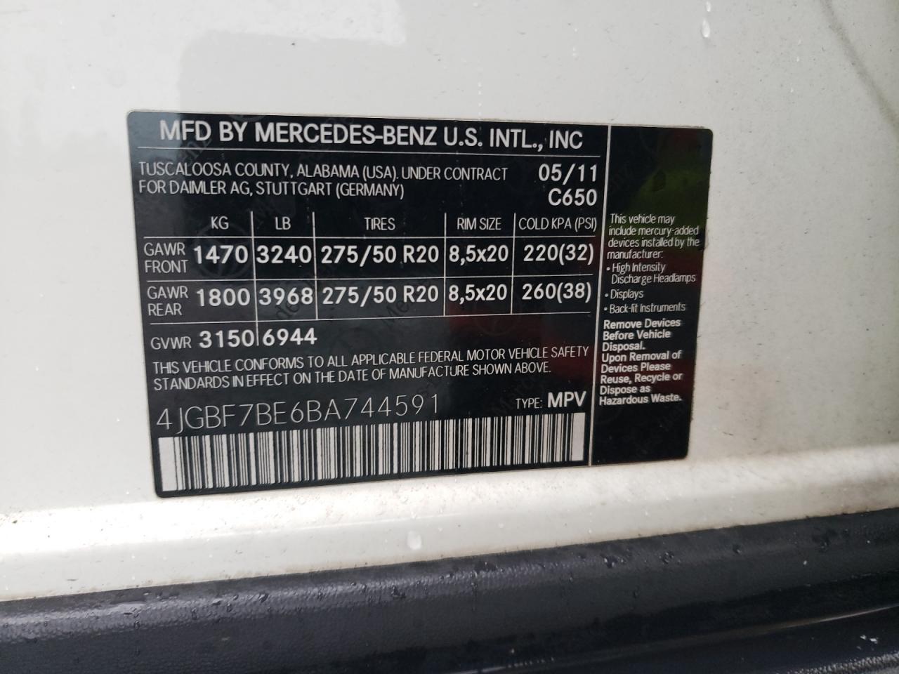 Photo 12 VIN: 4JGBF7BE6BA744591 - MERCEDES-BENZ GL-KLASSE 