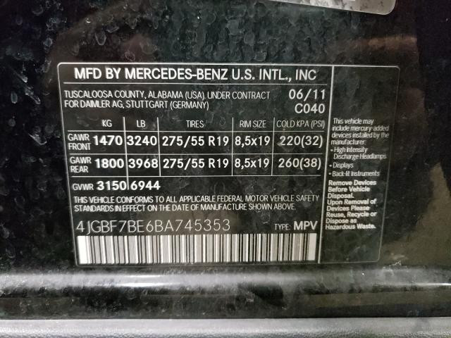 Photo 9 VIN: 4JGBF7BE6BA745353 - MERCEDES-BENZ GL 450 4MA 