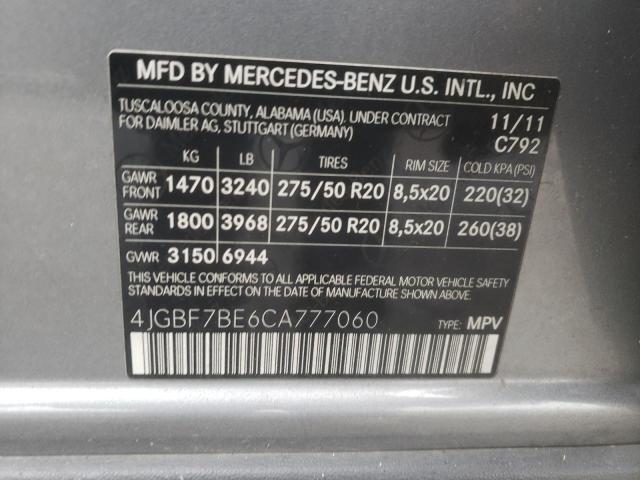 Photo 12 VIN: 4JGBF7BE6CA777060 - MERCEDES-BENZ GL-CLASS 