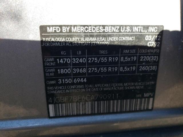 Photo 12 VIN: 4JGBF7BE6CA790911 - MERCEDES-BENZ GL 450 4MA 