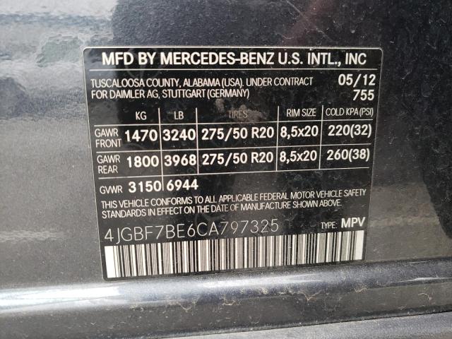 Photo 12 VIN: 4JGBF7BE6CA797325 - MERCEDES-BENZ GL 450 4MA 