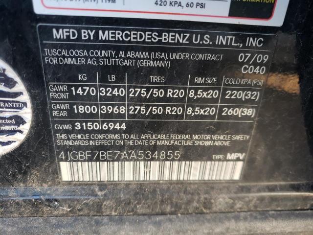 Photo 9 VIN: 4JGBF7BE7AA534855 - MERCEDES-BENZ GL 450 4MA 