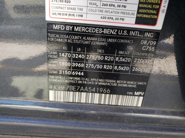 Photo 11 VIN: 4JGBF7BE7AA541966 - MERCEDES-BENZ GL 450 4MA 