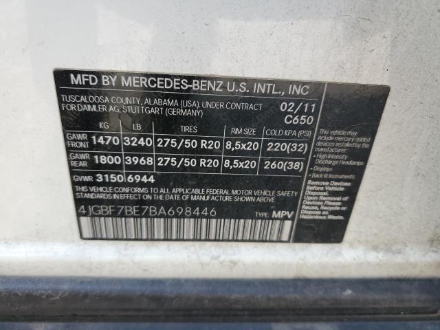 Photo 12 VIN: 4JGBF7BE7BA698446 - MERCEDES-BENZ GL 450 4MA 