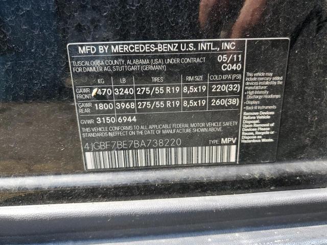 Photo 12 VIN: 4JGBF7BE7BA738220 - MERCEDES-BENZ GL 450 4MA 