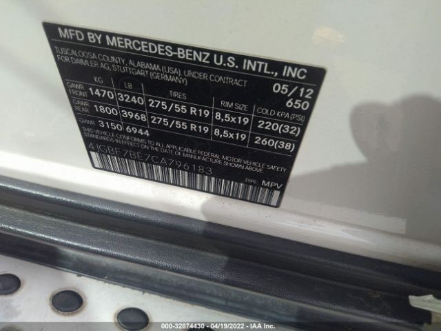 Photo 8 VIN: 4JGBF7BE7CA796183 - MERCEDES-BENZ GL-CLASS 