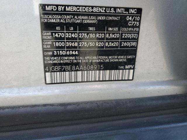 Photo 12 VIN: 4JGBF7BE8AA608915 - MERCEDES-BENZ GL 450 4MA 