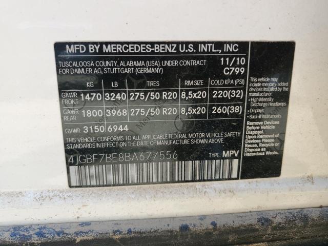 Photo 12 VIN: 4JGBF7BE8BA677556 - MERCEDES-BENZ GL-CLASS 