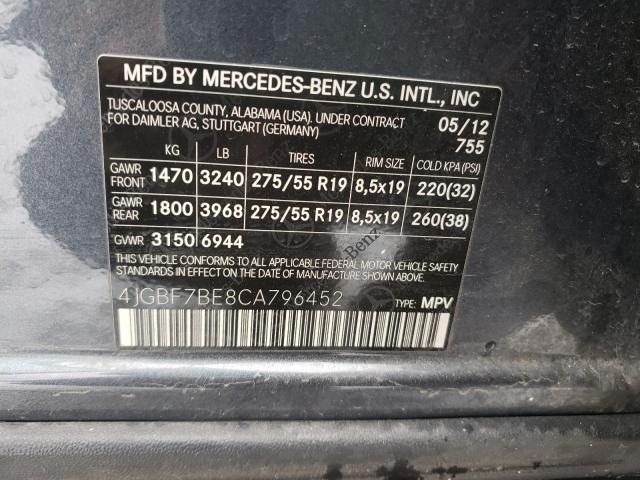 Photo 9 VIN: 4JGBF7BE8CA796452 - MERCEDES-BENZ GL 450 