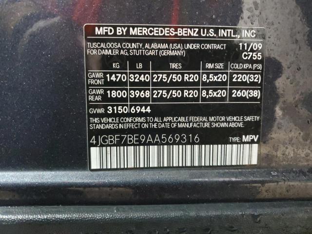 Photo 12 VIN: 4JGBF7BE9AA569316 - MERCEDES-BENZ GL 450 4MA 