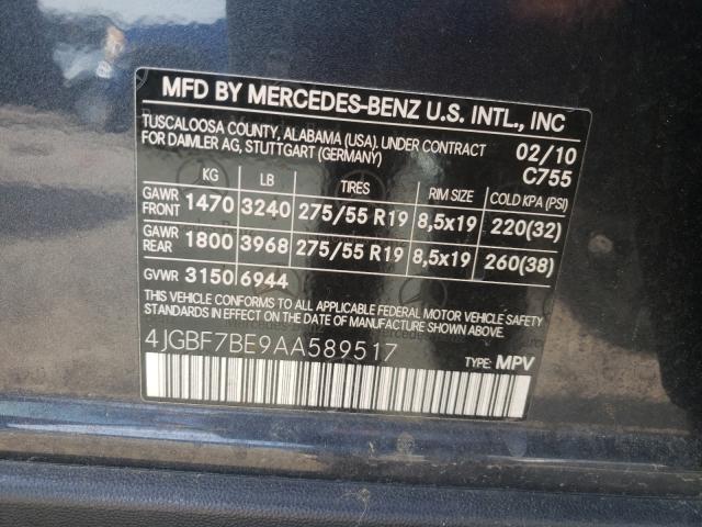 Photo 9 VIN: 4JGBF7BE9AA589517 - MERCEDES-BENZ GL 450 4MA 