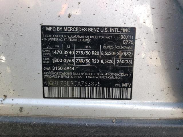 Photo 12 VIN: 4JGBF7BE9CA763895 - MERCEDES-BENZ GL 450 4MA 