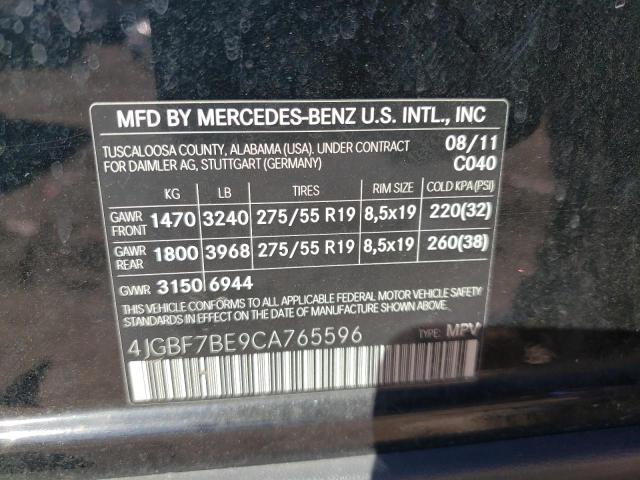 Photo 9 VIN: 4JGBF7BE9CA765596 - MERCEDES-BENZ GL450 