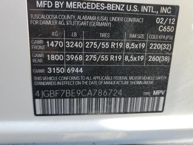 Photo 12 VIN: 4JGBF7BE9CA786724 - MERCEDES-BENZ GL-CLASS 