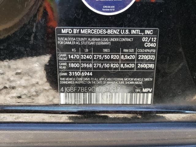 Photo 12 VIN: 4JGBF7BE9CA787517 - MERCEDES-BENZ GL 450 4MA 