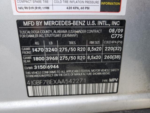 Photo 12 VIN: 4JGBF7BEXAA542271 - MERCEDES-BENZ GL-CLASS 