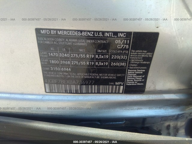 Photo 8 VIN: 4JGBF7BEXBA736977 - MERCEDES-BENZ GL-CLASS 