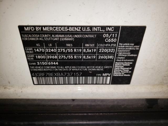 Photo 9 VIN: 4JGBF7BEXBA737157 - MERCEDES-BENZ GL 450 4MA 