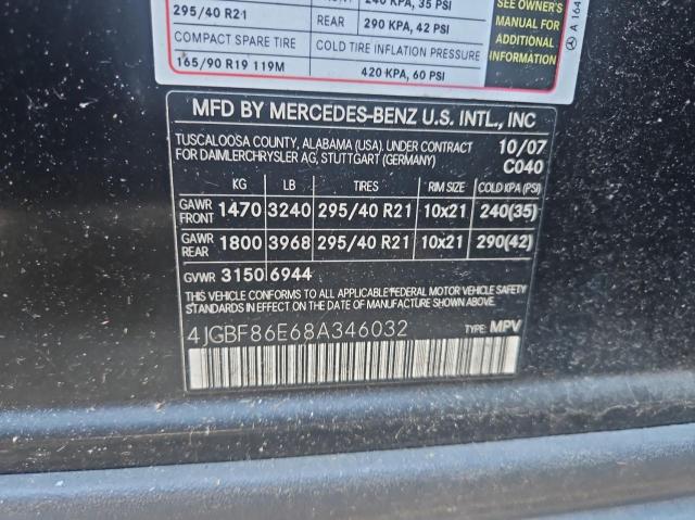 Photo 9 VIN: 4JGBF86E68A346032 - MERCEDES-BENZ GL 550 4MA 