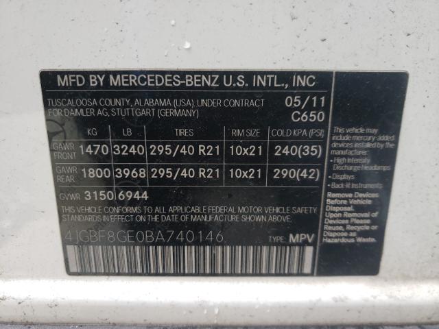 Photo 9 VIN: 4JGBF8GE0BA740146 - MERCEDES-BENZ GL-CLASS 