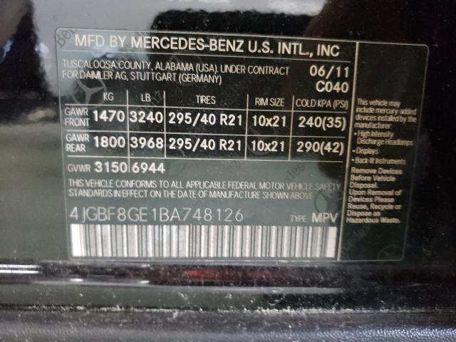 Photo 9 VIN: 4JGBF8GE1BA748126 - MERCEDES-BENZ GL 550 4MA 