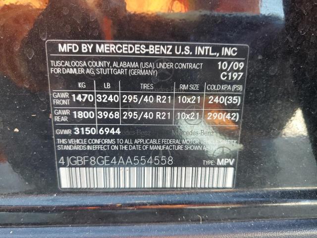 Photo 13 VIN: 4JGBF8GE4AA554558 - MERCEDES-BENZ GL 550 4MA 