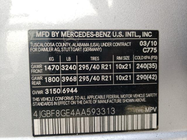 Photo 9 VIN: 4JGBF8GE4AA593313 - MERCEDES-BENZ GL 550 4MA 