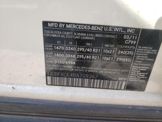 Photo 9 VIN: 4JGBF8GE4BA709367 - MERCEDES-BENZ GL 550 4MA 