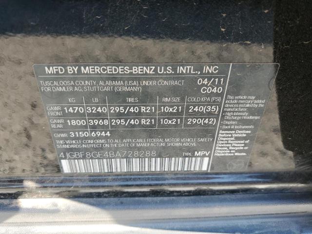 Photo 9 VIN: 4JGBF8GE4BA728288 - MERCEDES-BENZ GL 550 4MA 