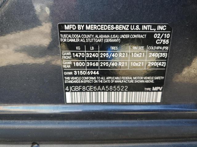 Photo 12 VIN: 4JGBF8GE6AA585522 - MERCEDES-BENZ GL 550 4MA 