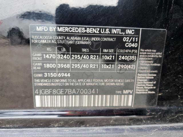 Photo 12 VIN: 4JGBF8GE7BA700341 - MERCEDES-BENZ GL 550 4MA 