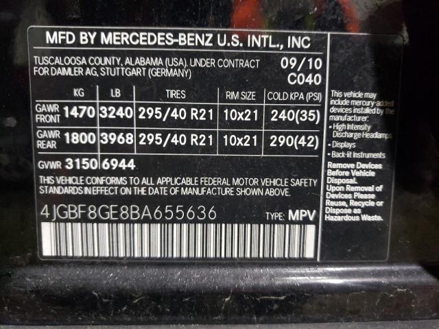 Photo 9 VIN: 4JGBF8GE8BA655636 - MERCEDES-BENZ GL 550 4MA 