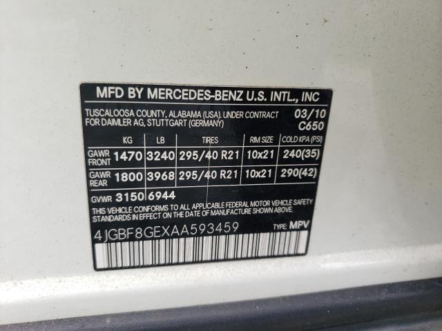 Photo 9 VIN: 4JGBF8GEXAA593459 - MERCEDES-BENZ GL 550 4MA 