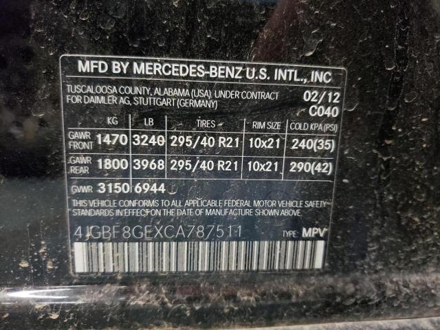 Photo 9 VIN: 4JGBF8GEXCA787511 - MERCEDES-BENZ GL 550 4MA 