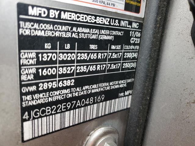 Photo 13 VIN: 4JGCB22E97A048169 - MERCEDES-BENZ R 320 CDI 