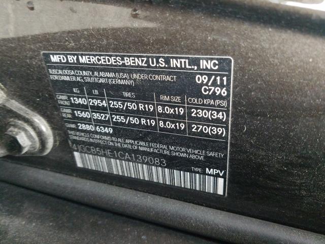 Photo 9 VIN: 4JGCB5HE1CA139083 - MERCEDES-BENZ R 350 4MAT 