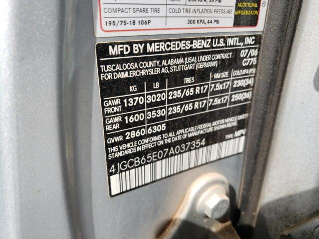 Photo 12 VIN: 4JGCB65E07A037354 - MERCEDES-BENZ R 350 