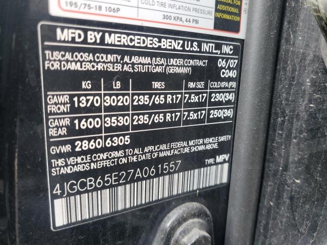 Photo 12 VIN: 4JGCB65E27A061557 - MERCEDES-BENZ R 350 