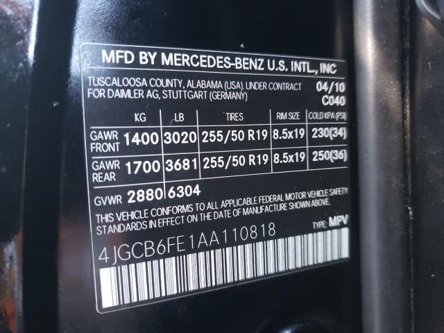 Photo 9 VIN: 4JGCB6FE1AA110818 - MERCEDES-BENZ R 350 4MAT 