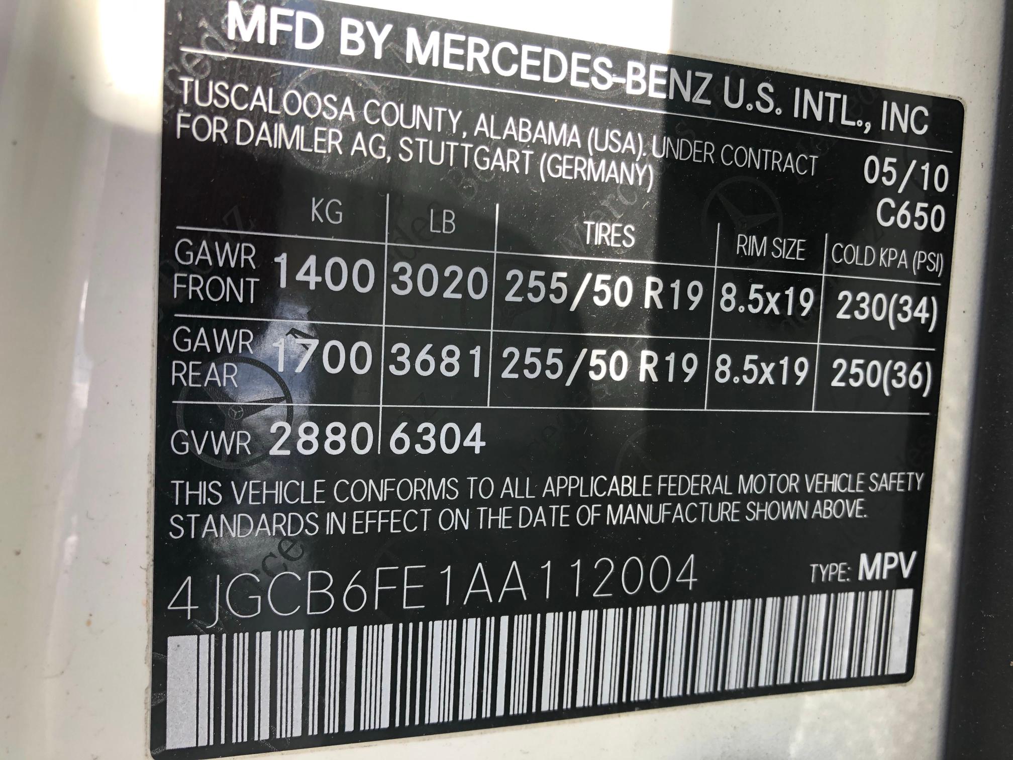 Photo 9 VIN: 4JGCB6FE1AA112004 - MERCEDES-BENZ R 350 4MAT 