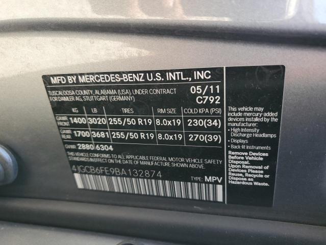 Photo 12 VIN: 4JGCB6FE9BA132874 - MERCEDES-BENZ R 350 4MAT 