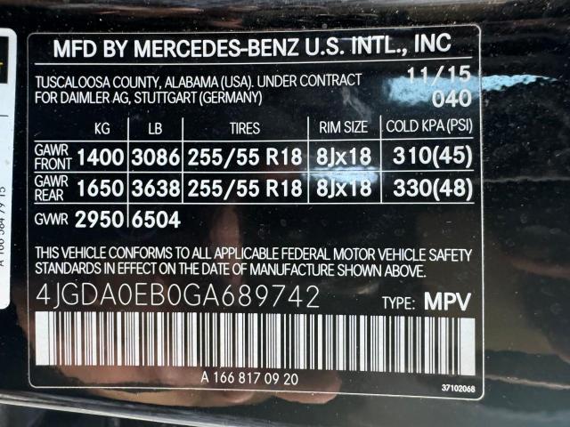 Photo 9 VIN: 4JGDA0EB0GA689742 - MERCEDES-BENZ GLE-CLASS 