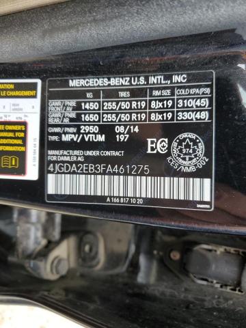 Photo 12 VIN: 4JGDA2EB3FA461275 - MERCEDES-BENZ ML 350 