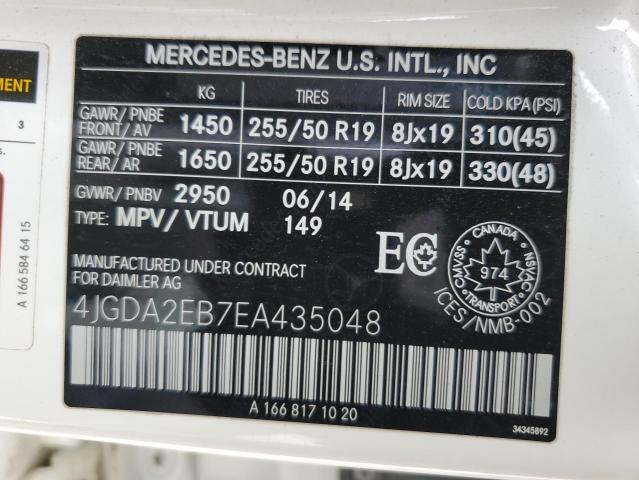 Photo 12 VIN: 4JGDA2EB7EA435048 - MERCEDES-BENZ M-CLASS 